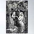 thumbnail image 2 of The Nymph Caught The Dryad In Her Arms - Hr Millar (1904) Poster Wall Art, Modern Wall Decor For Living Room Bedroom, 8x12 UNFRAMED, 2 of 3