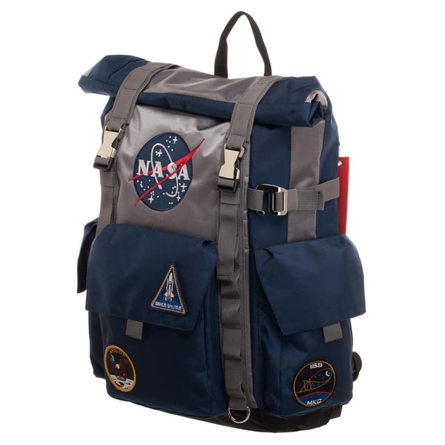 Mochila NASA Roll-Top Bioworld Azul Marino/Gris Poliéster