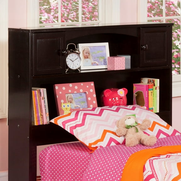 AFI Newport Twin Bookcase Headboard with USB Charging Station, Espresso