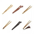 thumbnail image 2 of Suyin Bamboo Wood Wooden Food Toast Salad Tongs Toaster Bacon Sugar Ice Tea Tong(Brown), 2 of 6