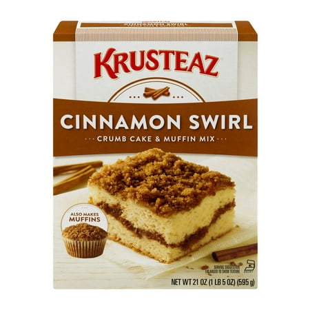 (5 Pack) Krusteaz Cinnamon Swirl Crumb Cake and Muffin Mix, 21oz