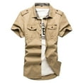 thumbnail image 2 of 2023 New Men's Cargo Tactical Shirts 100% Cotton Short Sleeve Work Brand Military Shirt Chemise Plus size 5XL, 2 of 5