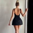 thumbnail image 2 of Vestido corto sin tirantes para mujer, minivestido Sexy con Espalda descubierta, de retazos sólidos, de cintura alta, a la moda, para vacaciones, 2 of 5