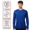 thumbnail image 6 of Crown Craze® Performance Long Sleeve T-Shirt 100% Polyester Interlock Quick Dry Tee Shirts (Heather Granite, M), 6 of 6