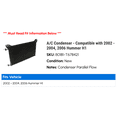 thumbnail image 2 of A/C Condenser - Compatible with 2002 - 2004, 2006 Hummer H1 2003, 2 of 2
