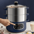 thumbnail image 4 of Bear 3-Tiered Preset Timer Electric Food Steamer 24cm, 1.7L, 4 of 8