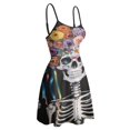 thumbnail image 4 of Floral Skull Artistic Painting Style Design Sleeveless Dresses Slip Dress Women's Dresses Dresses For Womens, 4 of 6