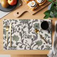 thumbnail image 2 of Sage Green Leaf Placemats Set of 4 Vintage Farmhouse Boho Pastoral Tribal Place Mats Indoor Wipeable Table Mats Washable Cloth Dining Table Placemats for Kitchen Holiday Party Home Decor 13x19 Inch, 2 of 9