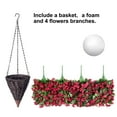 thumbnail image 4 of ZZ Artificial Faux Hanging Flowers Plants Basket for Outdoor Outside Porch Decoration, UV Resistant Fake Silk Purple Morning, 4 of 8