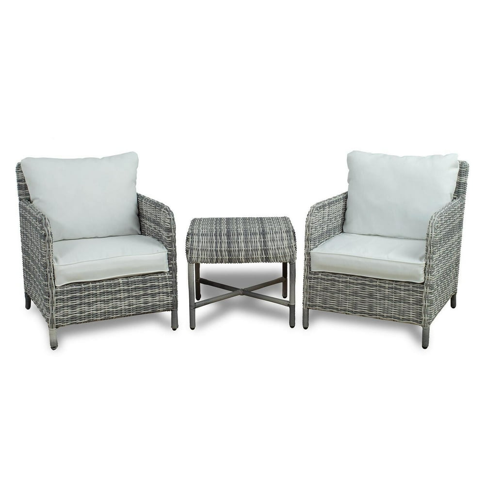 Westin Furniture 3-Piece Rattan Wicker Conversation Set, White - Walmart.com - Walmart.com