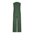 thumbnail image 5 of fheaev Jumpsuit for Women Sleeveless Button V Neckwide Leg Loose Fit with Pockets Casual Summer Going Out Everyday Wear Green M, 5 of 6