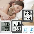 thumbnail image 2 of Black Digital Thermometer Hygrometer LCD Indoor Room Temperature Humidity Met F7 U0I9, 2 of 8