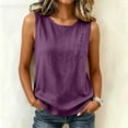 thumbnail image 5 of NTACZA Women Tank Tops Cotton Casual Round Neck Sleeveless Ladies Summer Tops, 5 of 6