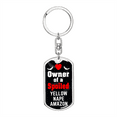 thumbnail image 1 of Yellow Nape Amazon Bird Stainless Steel or 18k Gold Premium Swivel Dog Tag Keychain, 1 of 8