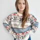 thumbnail image 3 of Suéter navideño de invierno 2024 con estampados, tejido de punto cálido y suave para mujer, jersey navideño de jacquard con cuello redondo y manga larga, 3 of 5