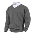 thumbnail image 1 of Ceisia Men's Regular-Fit Fake Two-Piece Cable-Knit V-Neck Sweater Multi-Solid Gift, 1 of 9