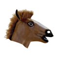 thumbnail image 1 of Máscara de disfraces Magik Disfraces Deluxe con forma de cabeza de caballo (marrón) de látex, 1 of 4