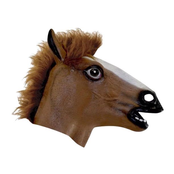 Máscara de disfraces Magik Disfraces Deluxe con forma de cabeza de caballo (marrón) de látex