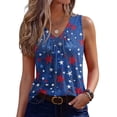 thumbnail image 3 of 250th Anniversary Tank Tops for Women 2026 - Patriotic V-Neck Sleeveless Tees - 1776-2026 USA Flag Star Print Casual Summer Blouse Blue L, 3 of 6