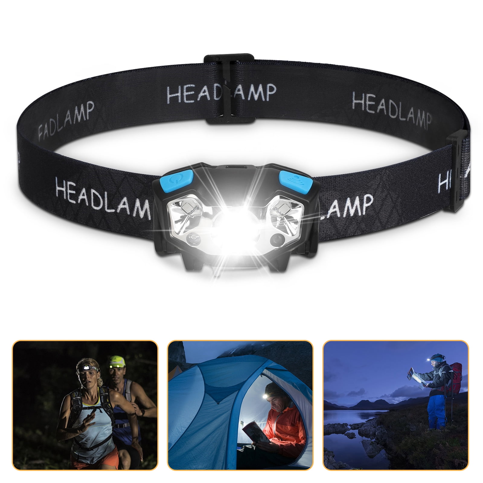 5000 Lumens LED Headlamp Rechargeable Headlight Torch for Hunting Super Bright