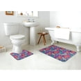 thumbnail image 4 of Honeii Tropical Leaves Pattern Bathroom Anti-Skid Pad Bathroom Mat Vintage Seamless Pattern Not-Slip Toilet Rug Set, 4 of 6