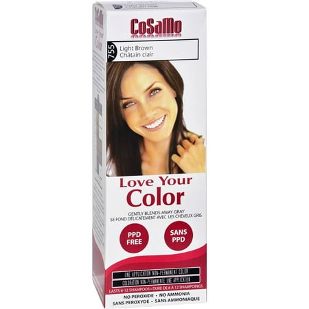 CoSaMo - Love Your Color Non-Permanent Hair Color 755 Light Brown - 3 oz. + Schick Slim Twin ST for Sensitive (Best Hair Dye For Sensitive Skin)