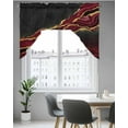 thumbnail image 5 of Red Marble Kitchen Curtains Swag Valance for Windows/Bathroom/Cafe, Gold Abstract Vintage Modern Ombre Art Rod Pocket Drape Panel Swag Curtains Valance for Bedroom/Living Room 56"x36", 5 of 6