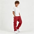 thumbnail image 2 of yillto Boys Cargo Pant Elastic Waist Drawstring Straight Leg Loose Sweatpants with Pockets 5-15 Years, 2 of 7