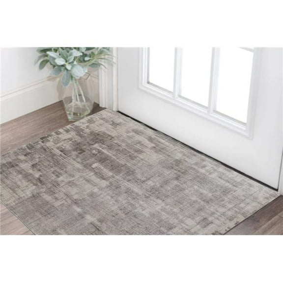 HomeRoots 566966 2 x 3 ft. Abstract Hand Woven Worn Faded Rectangle Area Rug, Gray & Ivory