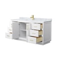 thumbnail image 3 of Wyndham Collection Miranda 66" Metal & Wood Single Bathroom Vanity in White/Gold, 3 of 6