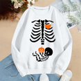 thumbnail image 5 of KHONTS Women's Skeleton Halloween Maternity Sweatshirts Crewneck Pullover Tops Pregnancy Announcement Tee Tops White XL, 5 of 5