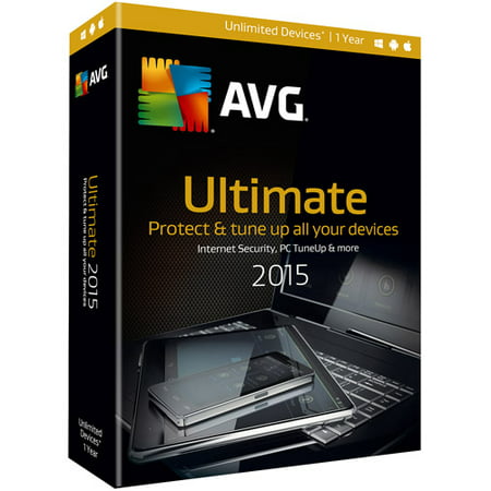 AVG ULTIMATE 2015, 1 YEAR (Unlimited Users) DVD-ROM Windows 7 / Windows XP / Mac OS