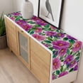 thumbnail image 4 of Purple Flowers Table Runner - 120 Inch Long, Kitchen Dining Table Runner Dresser Scarves, Spring Watercolor Floral Leaves Botanical Beige Farmhouse Decor for Coffee Tables Wedding Party Banquet, 4 of 8