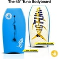 thumbnail image 7 of Body Glove Big Tuna 45 inch Large Bodyboard for Tall Riders with Coiled Leash & Wrist Strap - Durable, Light Weight EPS Core with Smooth Top & Slick HDPE Bottom, Blue, 7 of 7