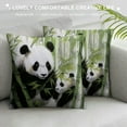 thumbnail image 3 of COMIO  Panda Pillow Covers Chinese Throw Pillows Cover Green Bamboo Black White Cute Animal Decorative Pillowcase Watercolor Chinoiserie Cushion Case Home Decor for Couch Sofa Beddin, 3 of 5