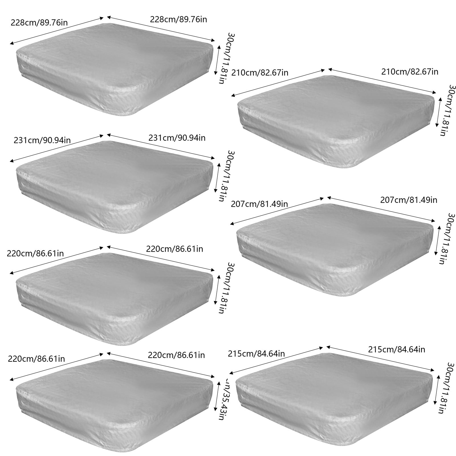 Qianduo Above Ground Pool Covers - Pool Net Cover for Leaves - Solar Pool Cover 18Ft Round - Bathtub Cover Outdoor Square Hot Tub Cover Pool Cover Dustproof Cover - 30*207cm/11.8*81.49in