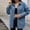 *Blue, variant on Women's Denim Collar Jacket with Pocket ,Casual Spring Summer Loose Coat Blue,Womens Plus XL