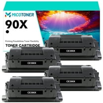 4-Pack 90X Black Toner Cartridge Compatible for HP 90X CE390X CE390A 90A Work with HP Laserjet Enterprise 600 M601 M602 M603 M4555 M4555f MFP Printer Ink