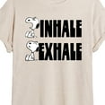 thumbnail image 3 of Peanuts - Snoopy Inhale Exhale - Juniors Ideal Flowy Muscle T-Shirt, 3 of 6
