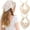 Lace Trim(Beige/Pink), variant on AWAYTR 3Pcs Floral Hair Bandanas Chiffon Head Kerchief Women Boho Hair Scarf Headband Triangle Head Scarf