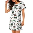 thumbnail image 2 of JUNZAN Camping Caravane 2 Imprimé Chemise de Nuit à Manches Courtes pour Femmes Confortable Col Rond Mignon Robe de Nuit à Volants, 2 of 6