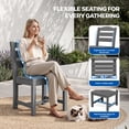 thumbnail image 5 of KINGYES 7-Piece Outdoor Dining Set, HDPE Patio Table and Chairs with Umbrella Hole, Gray, 5 of 11
