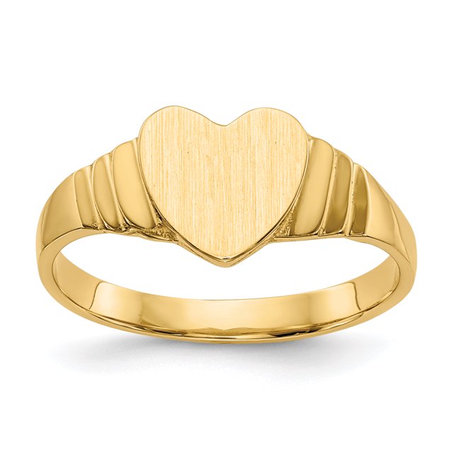 14k Yellow Gold Baby Heart Signet Ring