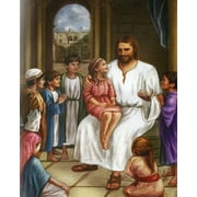 Catholic print picture - Jesus and Children N - 8" x 10" ready to be framed