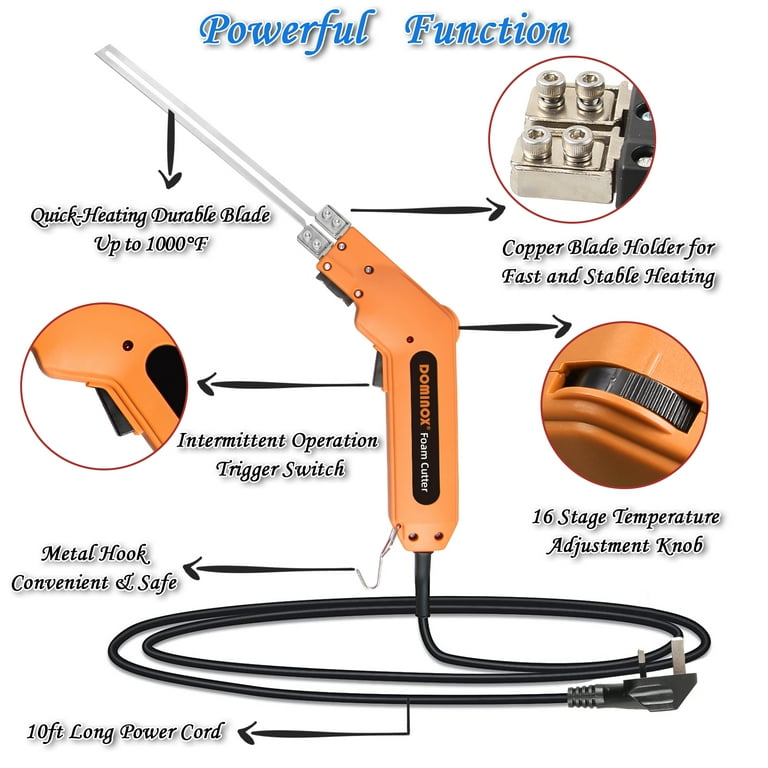 Hot Knife Foam Cutter, Styrofoam Cutter with Accessories, Professional Foam  Cutting Tool for EPP, EPS, XPS, EVA, EPE, PU, KT Board, Sponge, Nylon