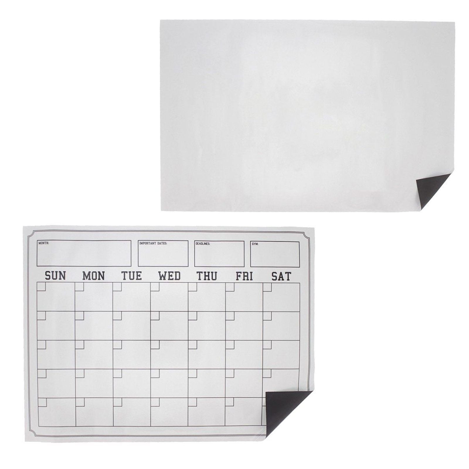 17" x 11" Monthly Dry Erase Magnetic Refrigerator Calendar Message White 