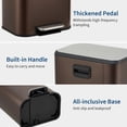 thumbnail image 6 of Kitchen Trash Can, 5.3 gal Stainless Steel Garbage Can with Soft Close Lid Foot Pedal & Removable Inner Bucket, Rectangular Step On Waste Bin for Office Bedroom (Matte Brown) 12L, 6 of 6