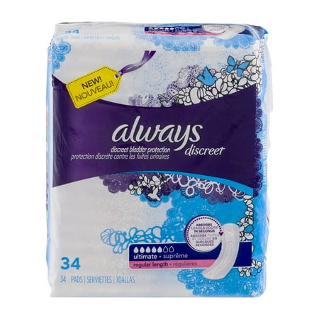 UPC 037000887317 product image for Always Discreet Ultimate Regular Length Pads, Regular Length, 34 count | upcitemdb.com