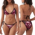 thumbnail image 3 of Lsque Surreal Pink Headphones Pattern Women Two Piece Swimsuit Sexy Swimwear Halter String Triangle Bikini Sets, 3 of 6
