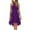 Purple, variant on Womens Summer Casual Solid Color Halter Neck Buttons Chiffon Splice A Line Dresses Sleeveless Ruffle Formal Chic Clothes